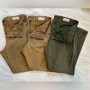 Mens Modern Khakis in Slim Fit with GapFlex in Green and Tan, size 32 bundle